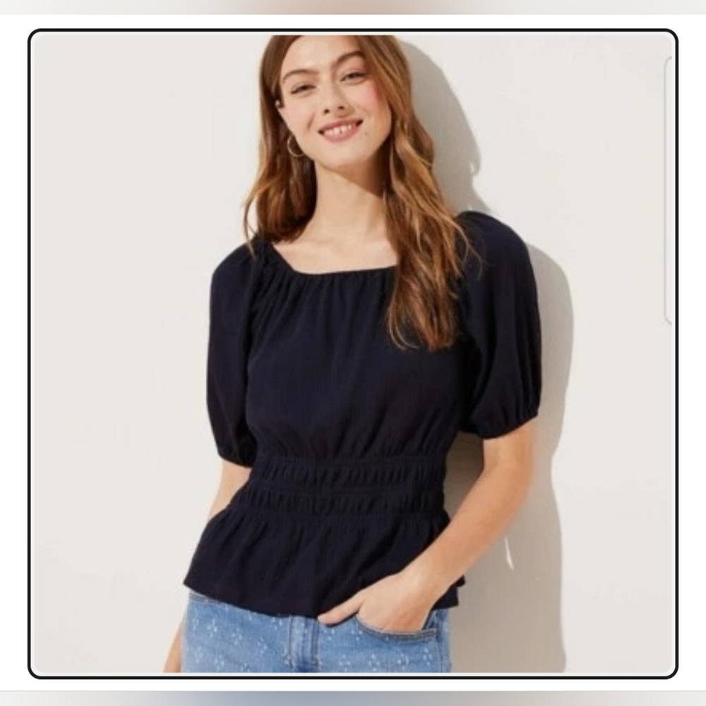 LOFT Navy Women's Blouse Size 24/26
